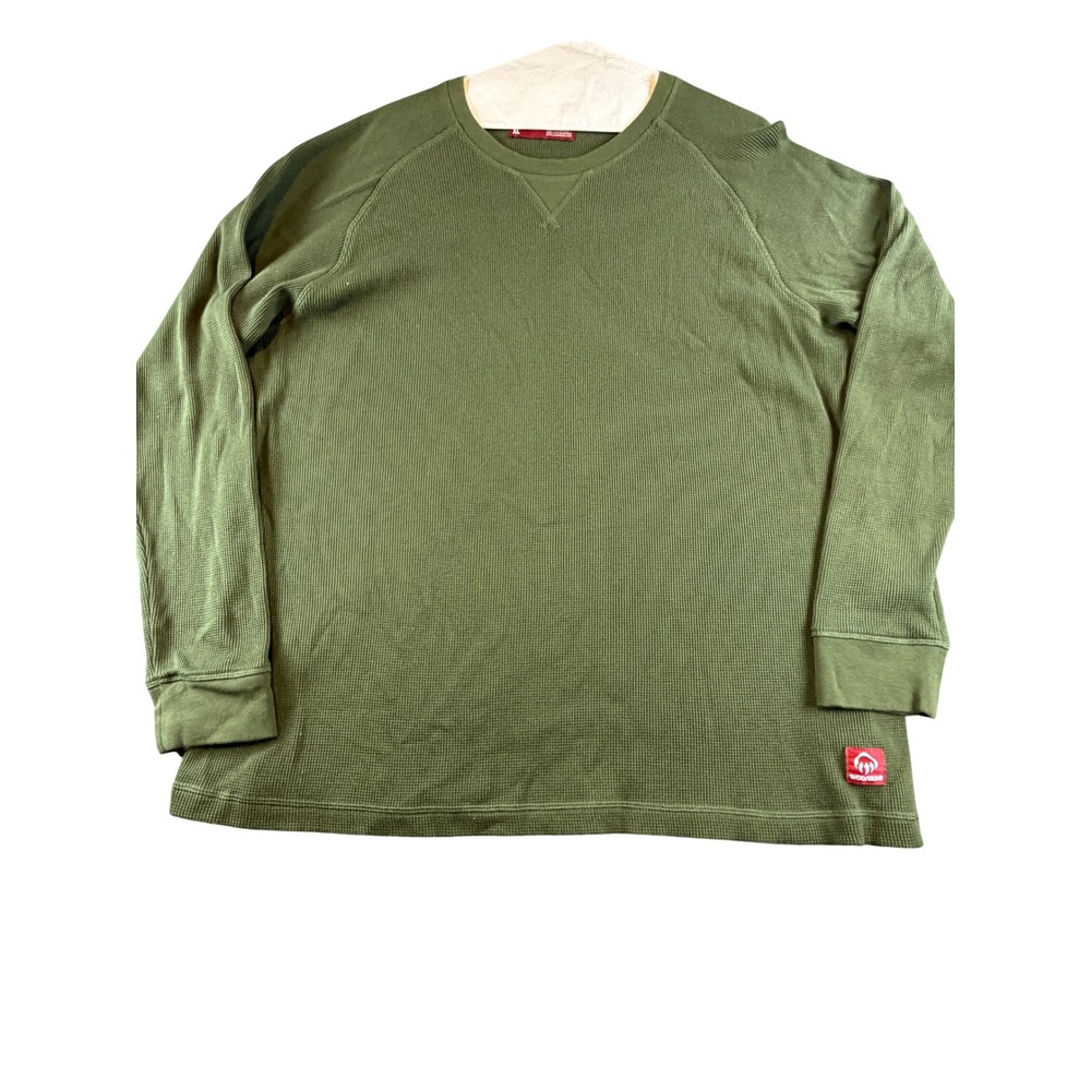 Wolverine Mens XL Olive Green Waffle Knit Thermal Long Sleeve Raglan Shirt